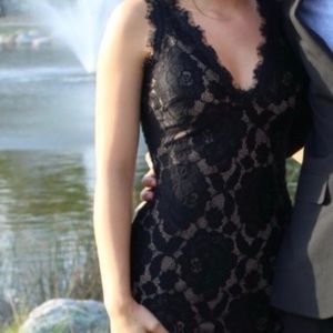 Black lace mermaid dress